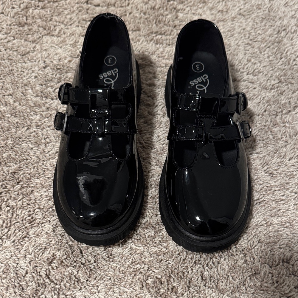 Art Class Shiny Black Kids Dress Shoes